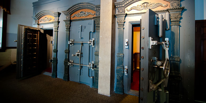 Historic private party space with a real bank vault